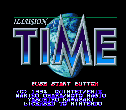 Illusion of Time Title Screen